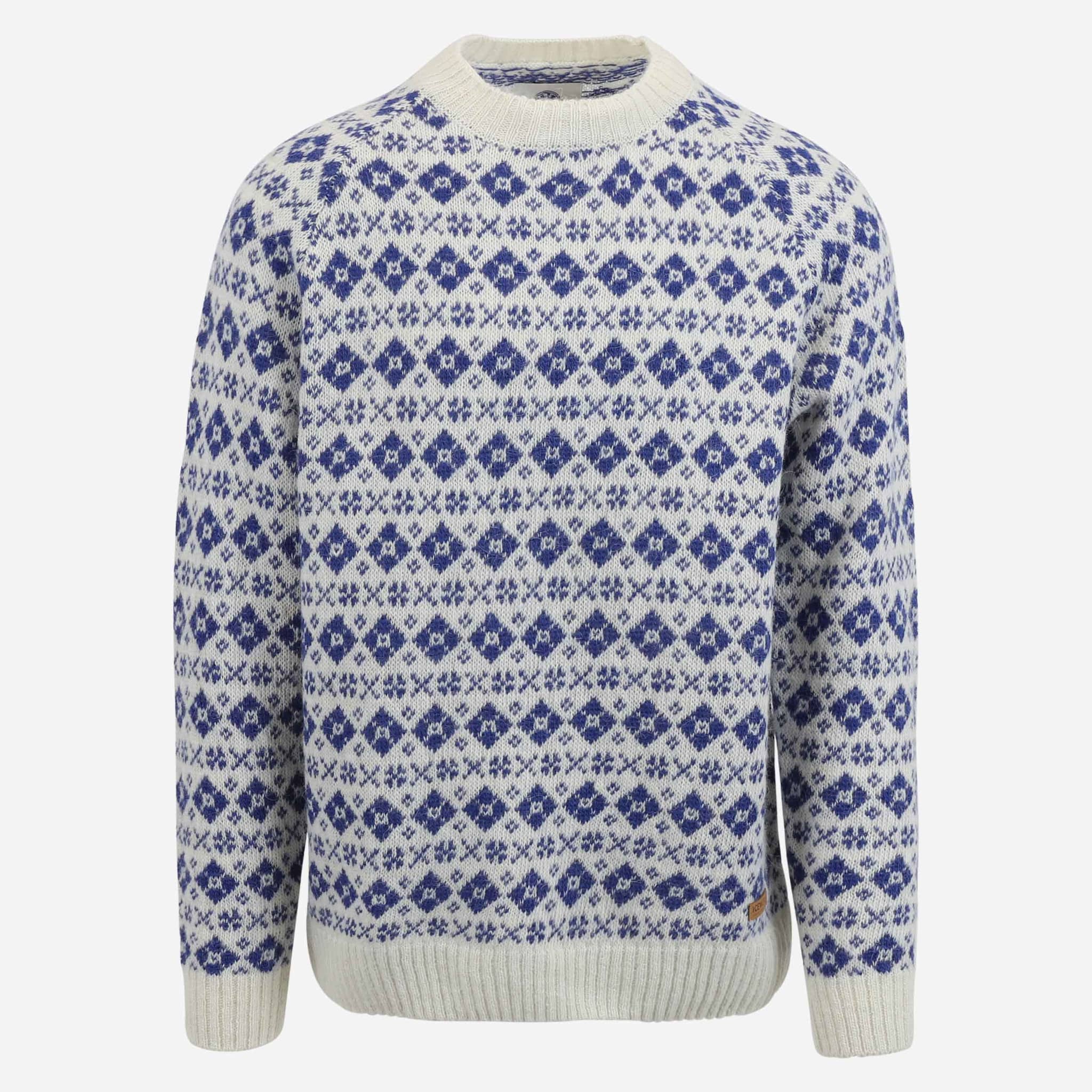 VAGLASKÓGUR男装羊毛砖石针织图案衫